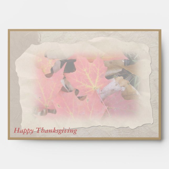 Thanksgiving Maple Leaves Envelope (Front)