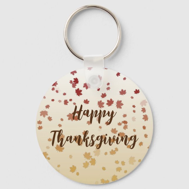 Thanksgiving Maple Leaves Key Ring (Front)