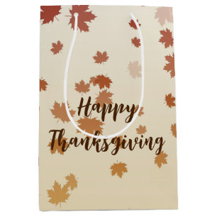 Thanksgiving Maple Leaves Medium Gift Bag