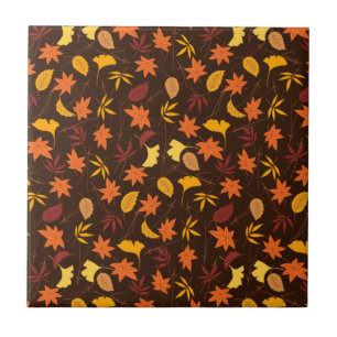 Thanksgiving Maple Leaves Pattern Ceramic Tile
