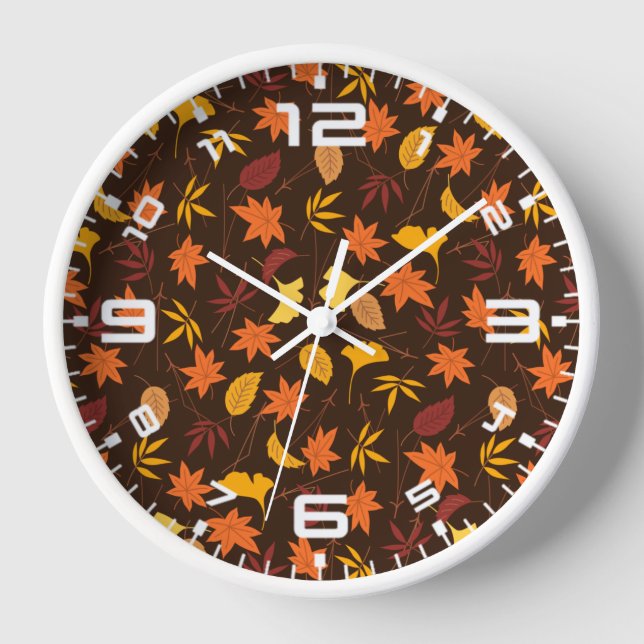 Thanksgiving Maple Leaves Pattern  Clock (Front)