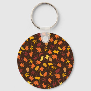 Thanksgiving Maple Leaves Pattern  Key Ring