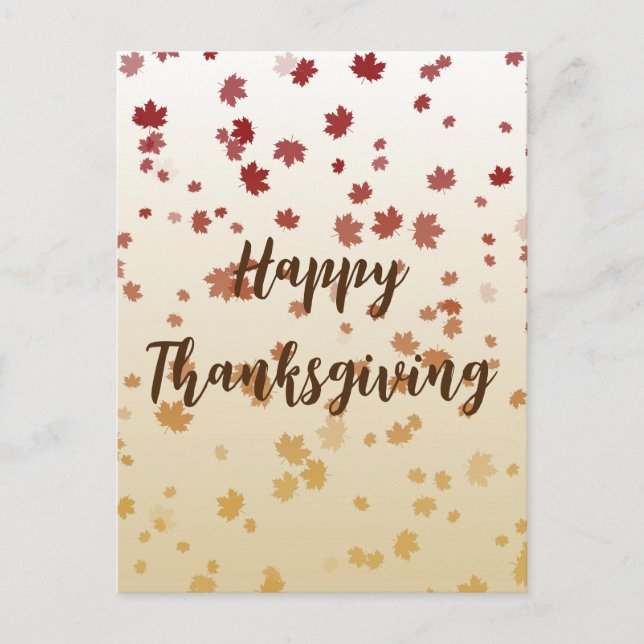 Thanksgiving Maple Leaves Postcard (Front)