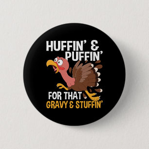 Thanksgiving Marathon Running Turkey Fall Autumn H 6 Cm Round Badge