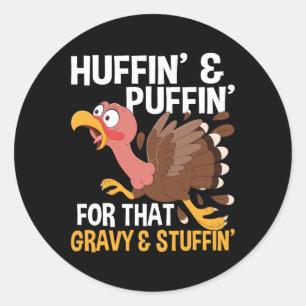 Thanksgiving Marathon Running Turkey Fall Autumn H Classic Round Sticker