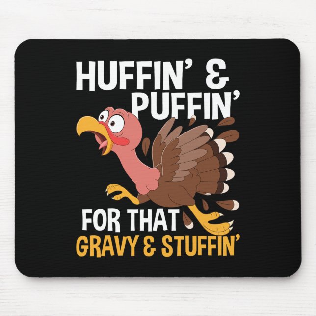 Thanksgiving Marathon Running Turkey Fall Autumn H Mouse Pad (Front)