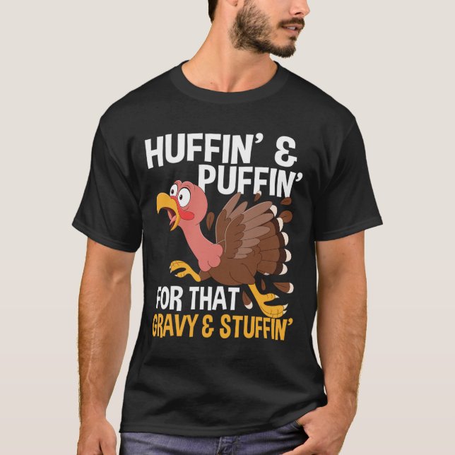 Thanksgiving Marathon Running Turkey Fall Autumn H T-Shirt (Front)