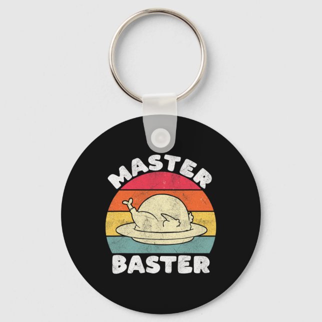Thanksgiving Master Byster Funny Turkey Day Fall M Key Ring (Front)