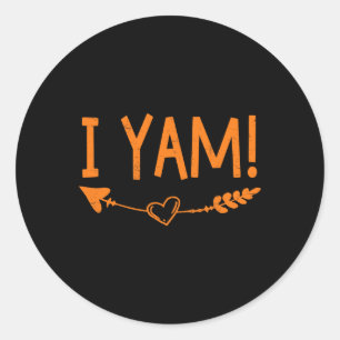 Thanksgiving Matching Couple She's My Sweet Potato Classic Round Sticker