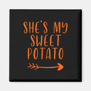 Thanksgiving Matching Couple Shes My Sweet Potato Magnet