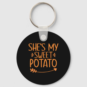 Thanksgiving Matching Couples Outfit Sweet Potato  Key Ring