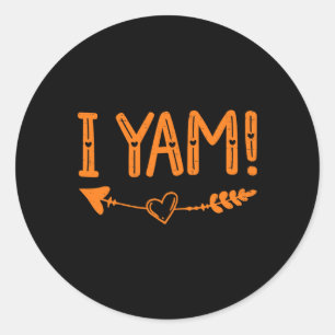 Thanksgiving Matching Couples She's My Sweet Potat Classic Round Sticker