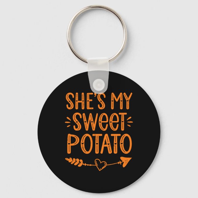 Thanksgiving Matching Couples She's My Sweet Potat Key Ring (Front)