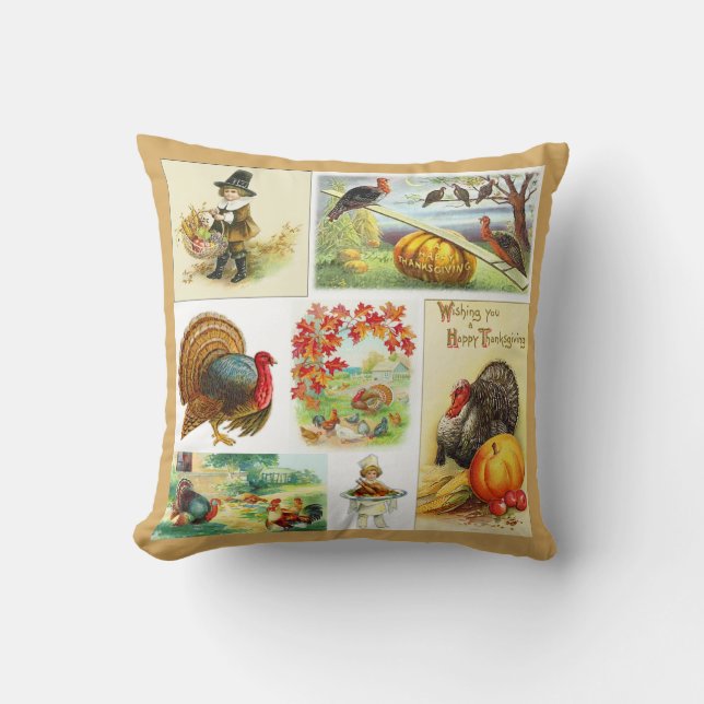 Thanksgiving Medley Vintage Pillows (Front)
