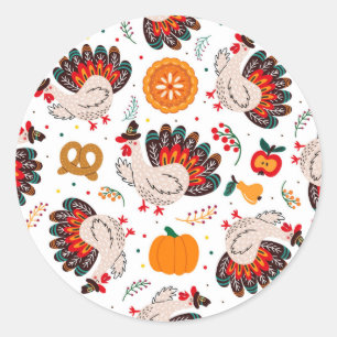 Thanksgiving Meme I Am Happy Because I Am Grateful Classic Round Sticker