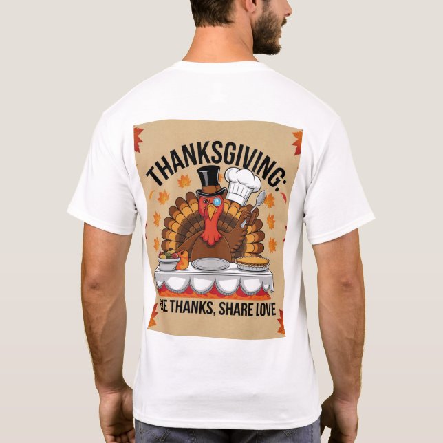 Thanksgiving Men's basisc T-shirt (Back)