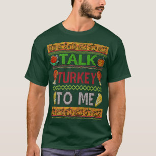 Thanksgiving Mens Ugly Sweater Design Talk Turkey