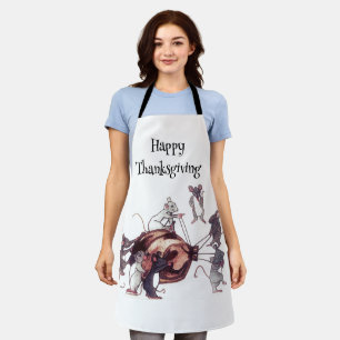THANKSGIVING MICE STEAL TURKEY  APRON
