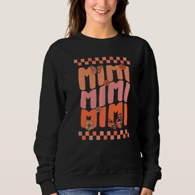 Thanksgiving Mimi Retro Floral Thankful Best Grand Sweatshirt (Front)