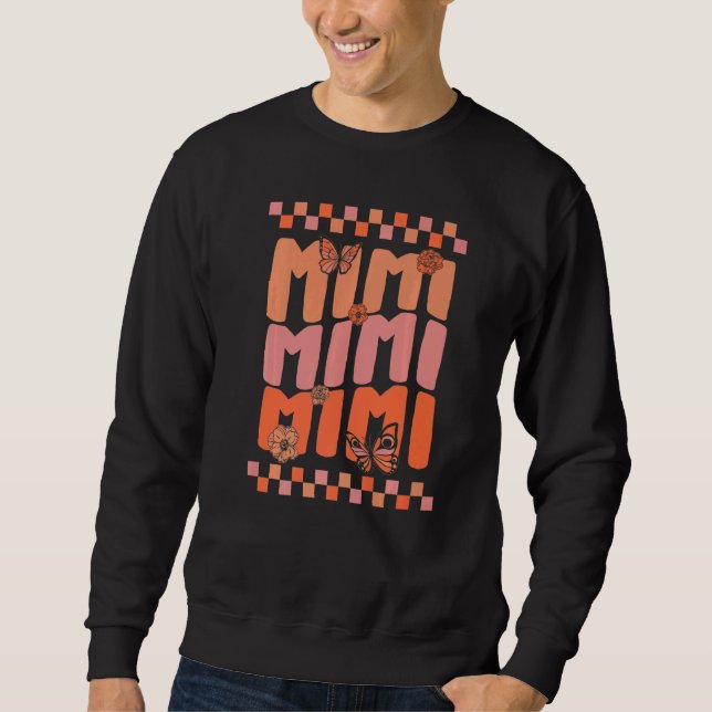 Thanksgiving Mimi Retro Floral Thankful Best Grand Sweatshirt (Front)