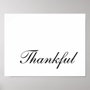 Thanksgiving Minimalist Script Thankful Poster