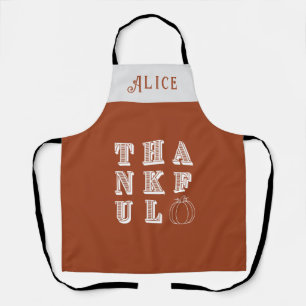 Thanksgiving Minimalist Simple Thankful Apron