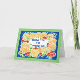 Thanksgiving 'Miss You' Card - Pumpkins & Apples
