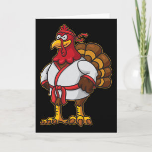 Thanksgiving Mma Kickboxing Judo Karate Gobble Pla Card