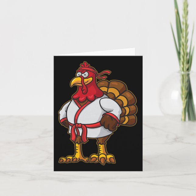 Thanksgiving Mma Kickboxing Judo Karate Gobble Pla Card (Front)