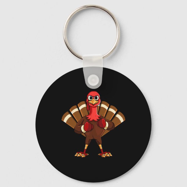 Thanksgiving Mma Kickboxing Judo Karate Gobble Pla Key Ring (Front)