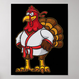 Thanksgiving Mma Kickboxing Judo Karate Gobble Pla Poster