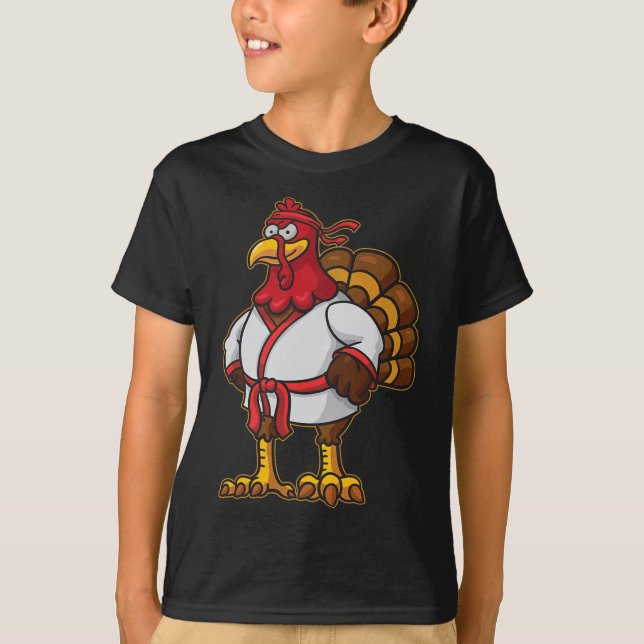 Thanksgiving Mma Kickboxing Judo Karate Gobble Pla T-Shirt (Front)