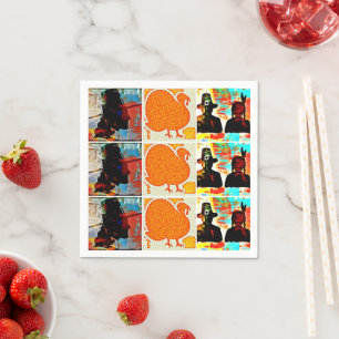 Thanksgiving Modern Art Collage Napkin