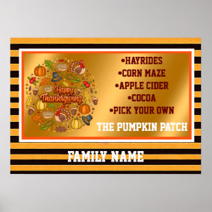 Thanksgiving Modern Beautiful Autumn Collection Poster