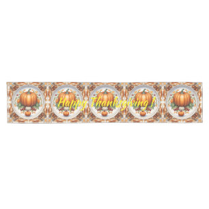 Thanksgiving Modern Pumpkin Autumn Collection Short Table Runner
