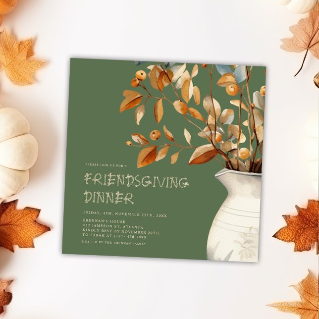 Thanksgiving Modern Rustic Friendsgiving Invitation (Thanksgiving Modern Rustic Friendsgiving Invitation)