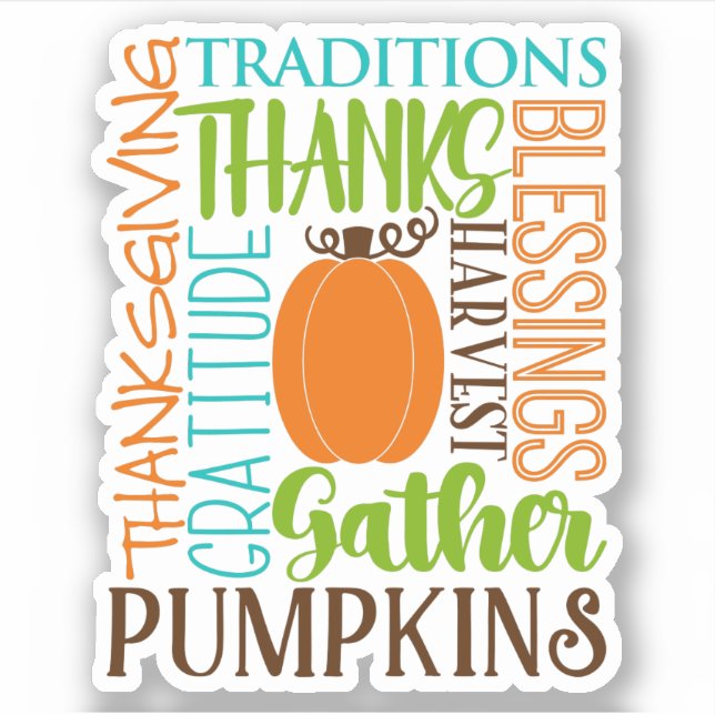 Thanksgiving Modern Word Art Typography (Front)