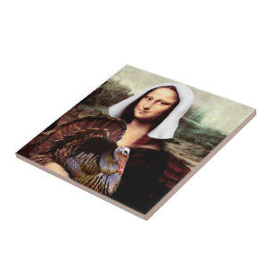 Thanksgiving Mona Lisa Pilgrim Tile