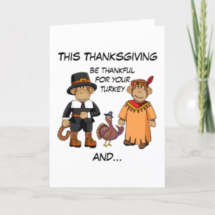 Thanksgiving Monkeys Holiday Card