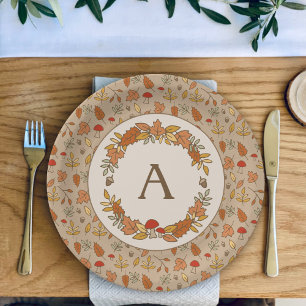 Thanksgiving Monogram Personalised Paper Plate