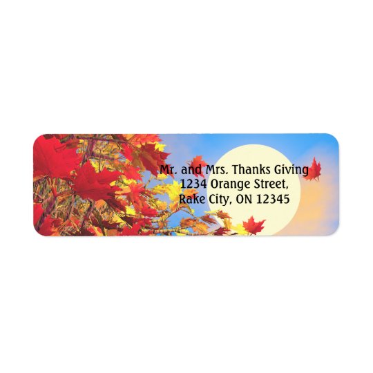 Thanksgiving Morning Return Address Label