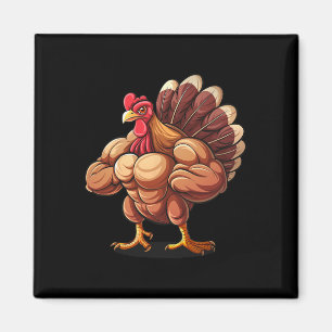 Thanksgiving Muscle Turkey Funny Leg Day Gym Body Magnet