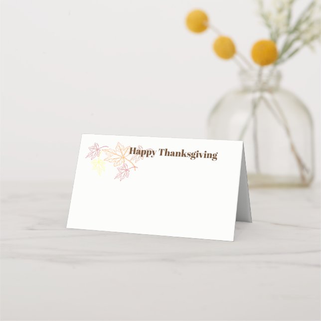 Thanksgiving Name Place Card (Front)