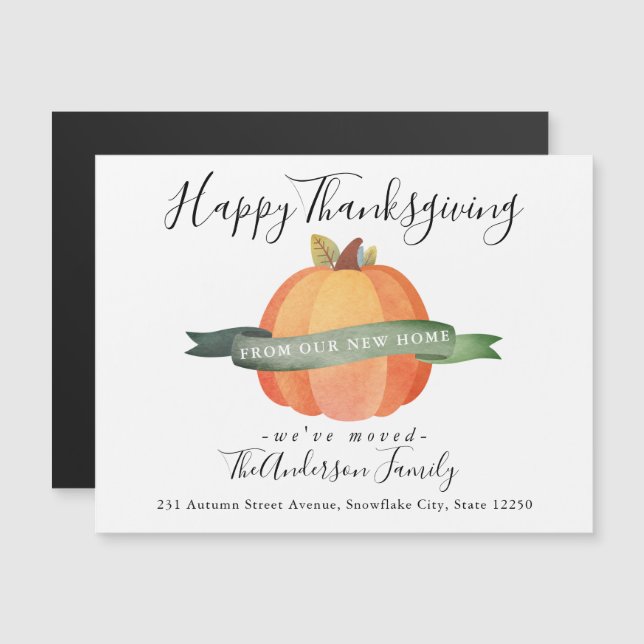 Thanksgiving New Home Pumpkin Moving Announcement (Front/Back)