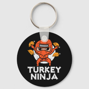 Thanksgiving Ninja Turkey Funny Fall Boys Kids Tod Key Ring