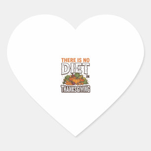 Thanksgiving No Diet Vintage Vegetable Holiday Des Heart Sticker