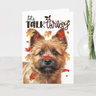 Thanksgiving Norwich Terrier Dog Let's Talk Turkey Holiday Card