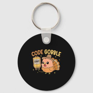Thanksgiving Nurse Code Gobble Funny Turkey Rn Cna Key Ring
