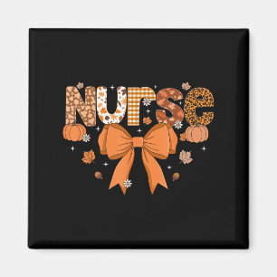 Thanksgiving Nurse Coquette Bow Nursing Fall Autum Magnet
