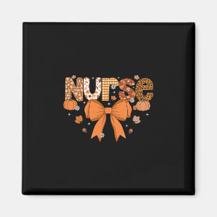 Thanksgiving Nurse Coquette Bow Nursing Fall Autum Magnet